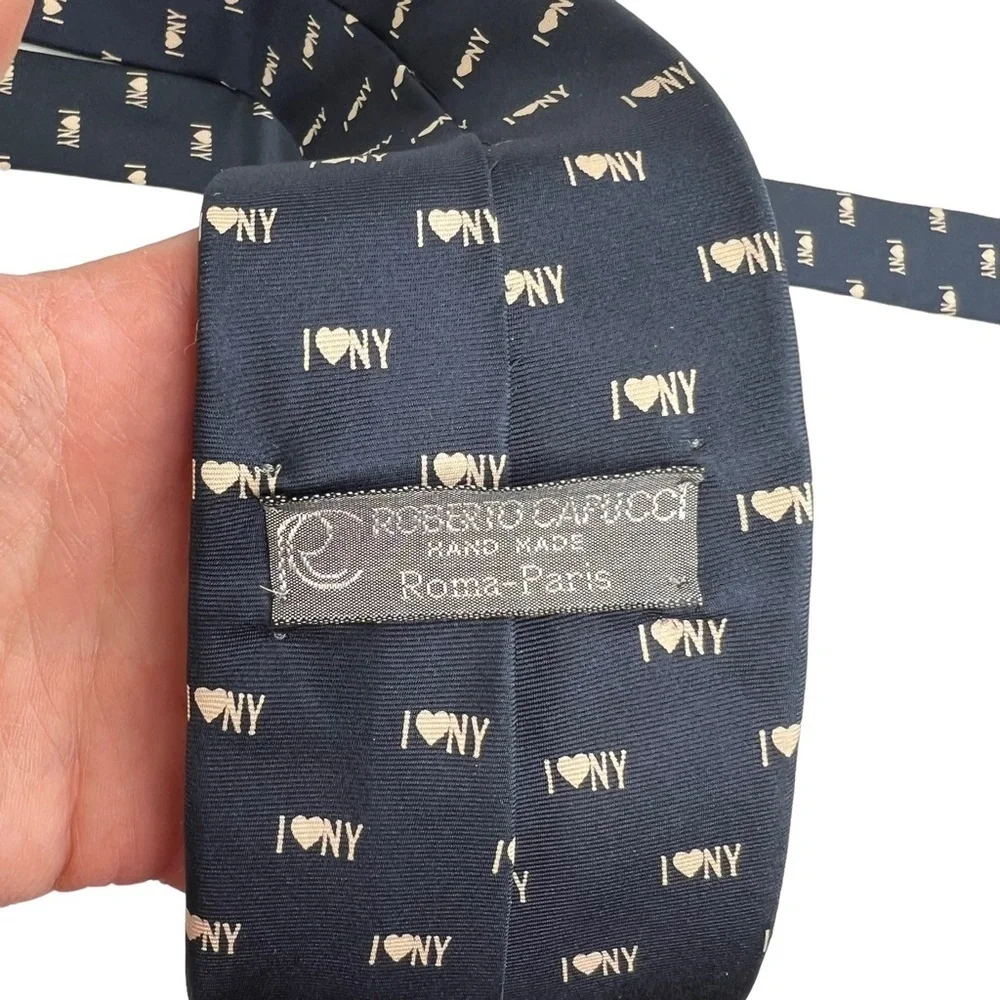 I Love NY Navy Blue Roberto Capucci Silk Men’s Necktie